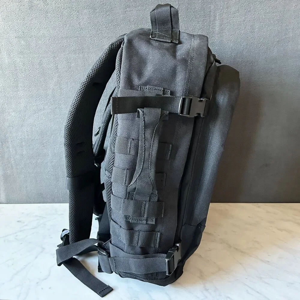 Highland Tactical Black Rumble Backpack Molle Webbing Water Resistant Pack